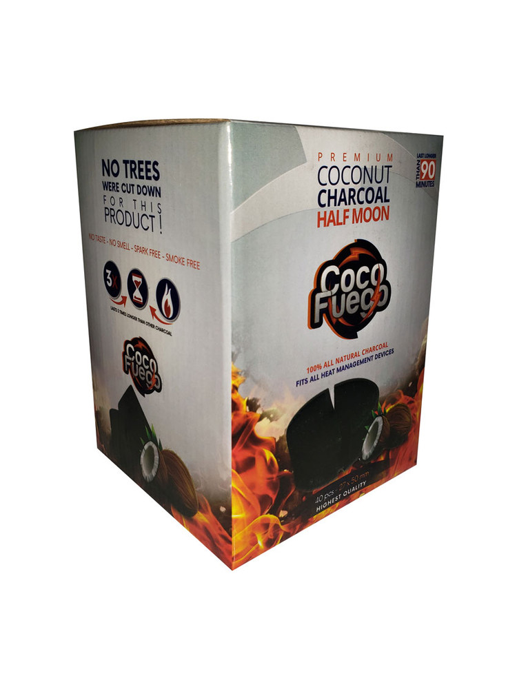 COCO FUEGO CHARCOAL HALF MOON - 40 pcs